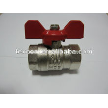 nickel plated reducing port brass ball valve with new bonnet butterfly handle light duty 400psi